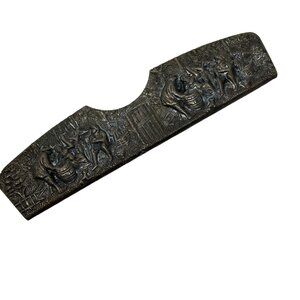 Vintage Hair Comb‎ Case Denmark Silver Metal Repousse